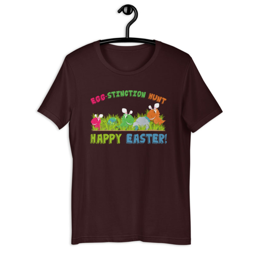 Egg-stinction hunt. Happy Easter!  Short-Sleeve Unisex T-Shirt - Image 3