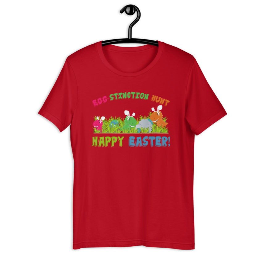 Egg-stinction hunt. Happy Easter!  Short-Sleeve Unisex T-Shirt - Image 4