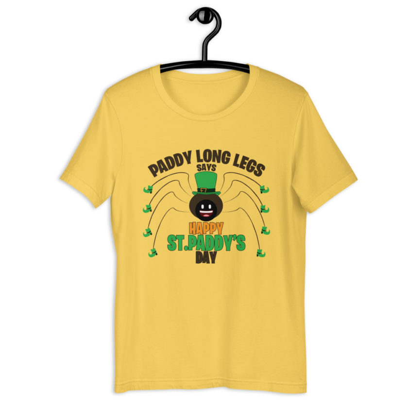 Paddy long legs says happy St.Paddy's day  Short-Sleeve Unisex T-Shirt - Image 8