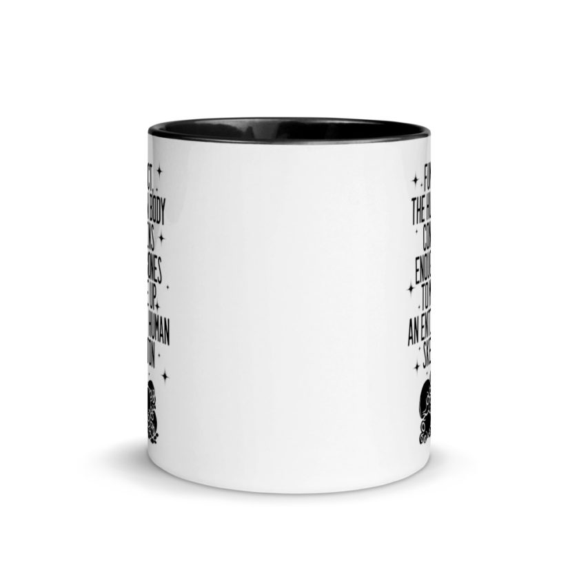 Fun fact, the human body contains enough bones to make up an entire human skeleton. Mug with Color Inside - Image 3