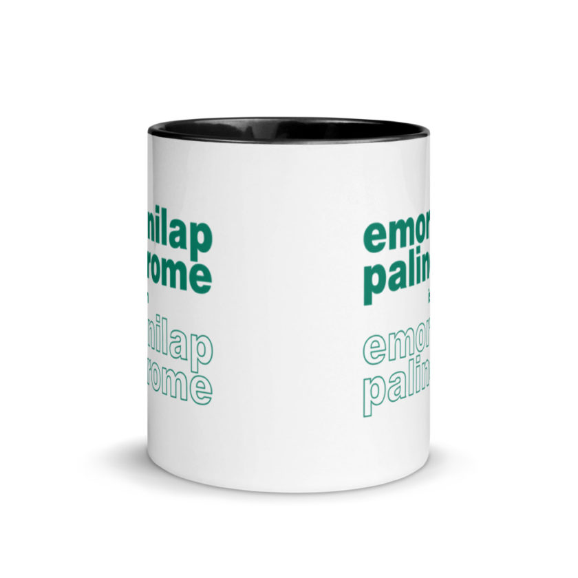 emordnilap palindrome is an emordnilap palindrome Mug with Color Inside - Image 3
