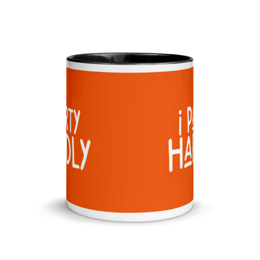 I party hardly Mug with Color Inside - Image 3