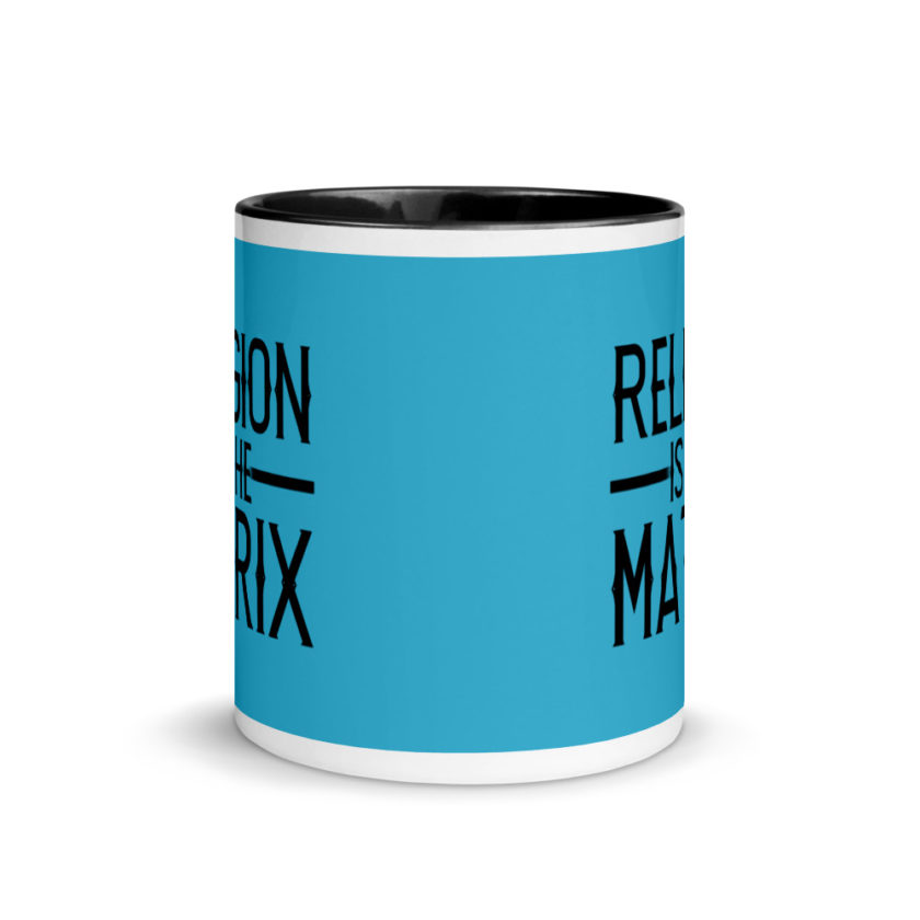 Religion is The Matrix Mug with Color Inside - Image 3