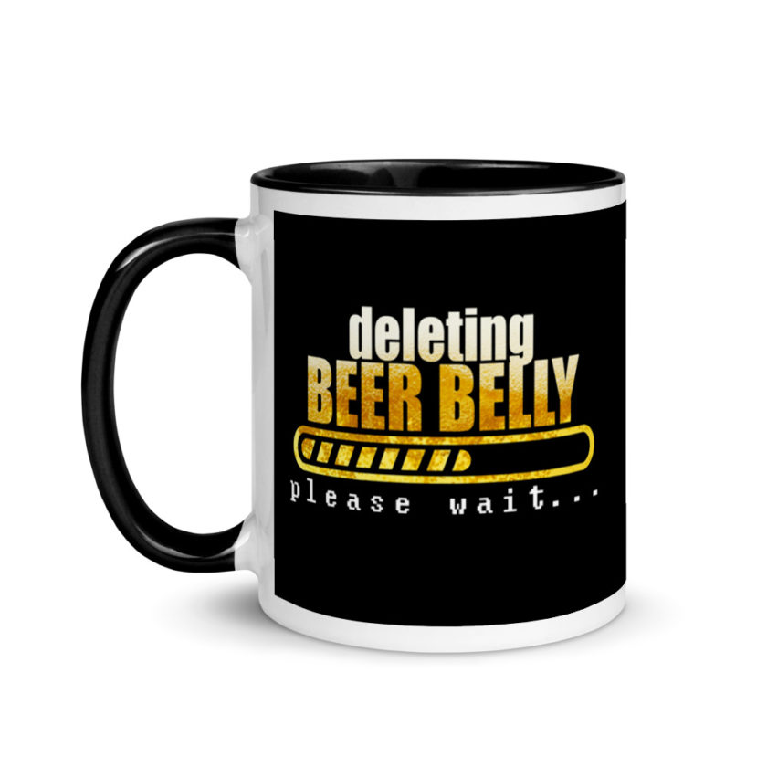 Deleting beer belly, please wait... Mug with Color Inside - Image 4