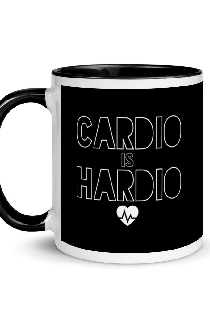 Cardio is Hardio Mug with Color Inside
