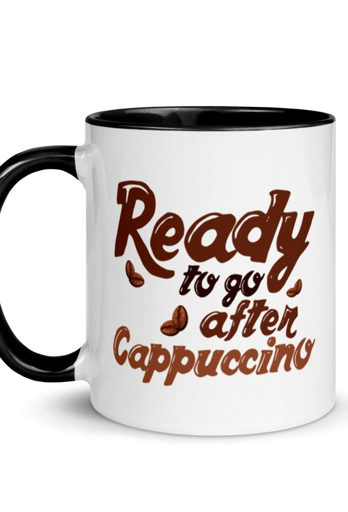 Ready to go after cappuccino Mug with Color Inside