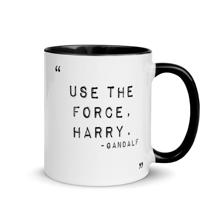 "Use the force, Harry." Mug with Color Inside - Image 2