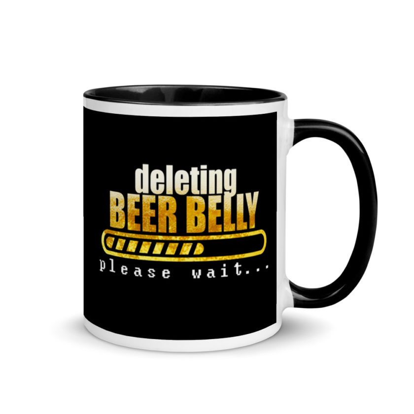 Deleting beer belly, please wait... Mug with Color Inside - Image 2