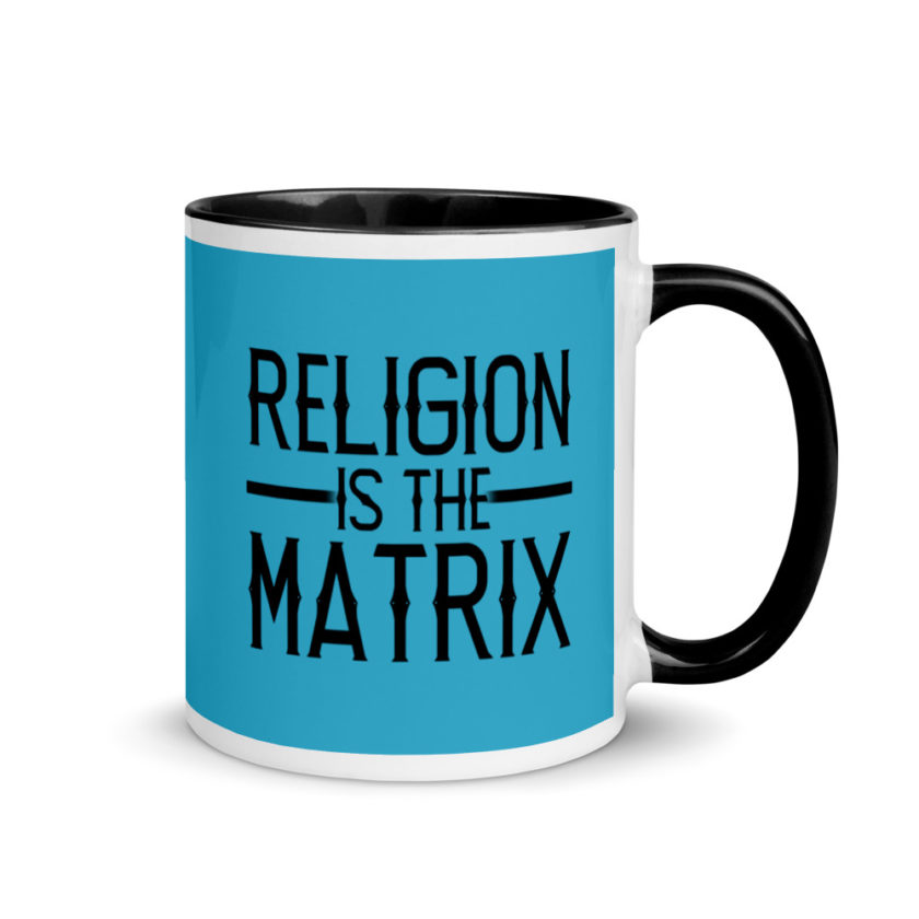 Religion is The Matrix Mug with Color Inside - Image 2