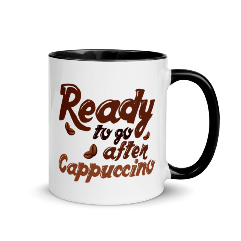 Ready to go after cappuccino Mug with Color Inside - Image 2