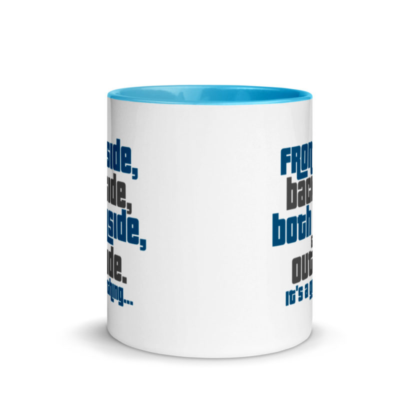 Frontside, backside, inside and out. It's a guy thing... Mug with Color Inside - Image 12