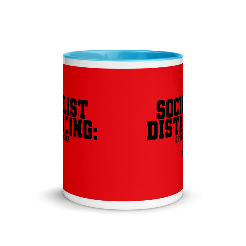 Socialist Distancing: 6 feet under Mug with Color Inside - Image 11