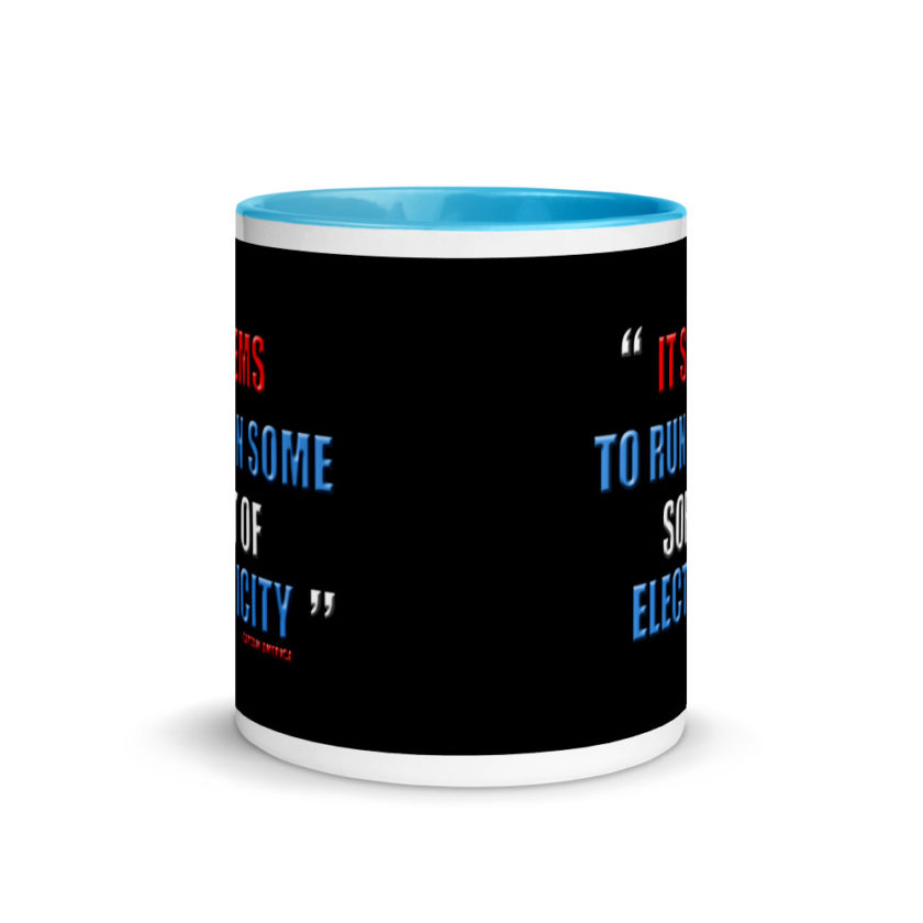 It seems to run on some sort of electricity.	Captain America, The Avengers Mug with Color Inside - Image 11