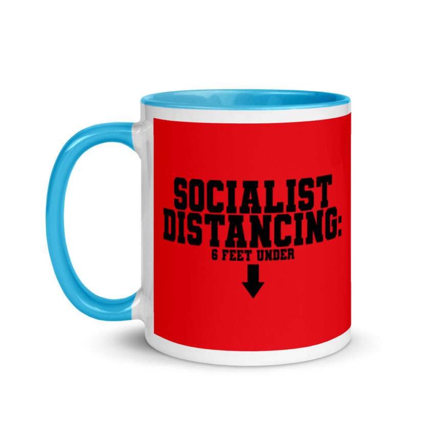 Socialist Distancing: 6 feet under Mug with Color Inside - Image 12