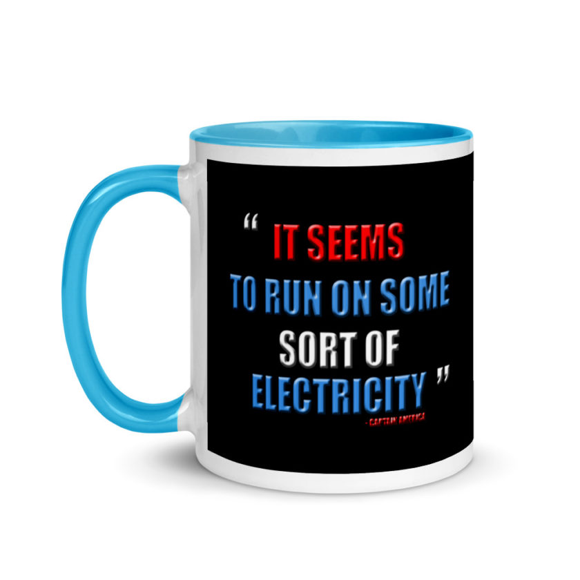 It seems to run on some sort of electricity.	Captain America, The Avengers Mug with Color Inside - Image 12