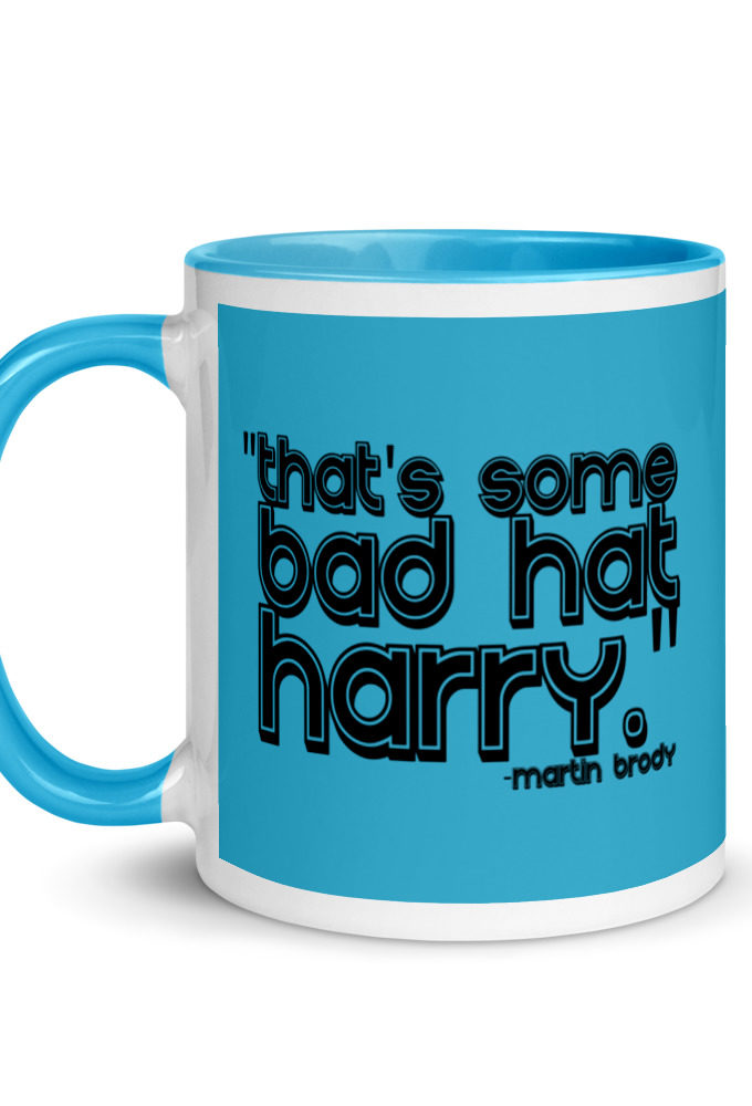 That's some bad hat Harry. Martin Brady, Jaws Mug with Color Inside