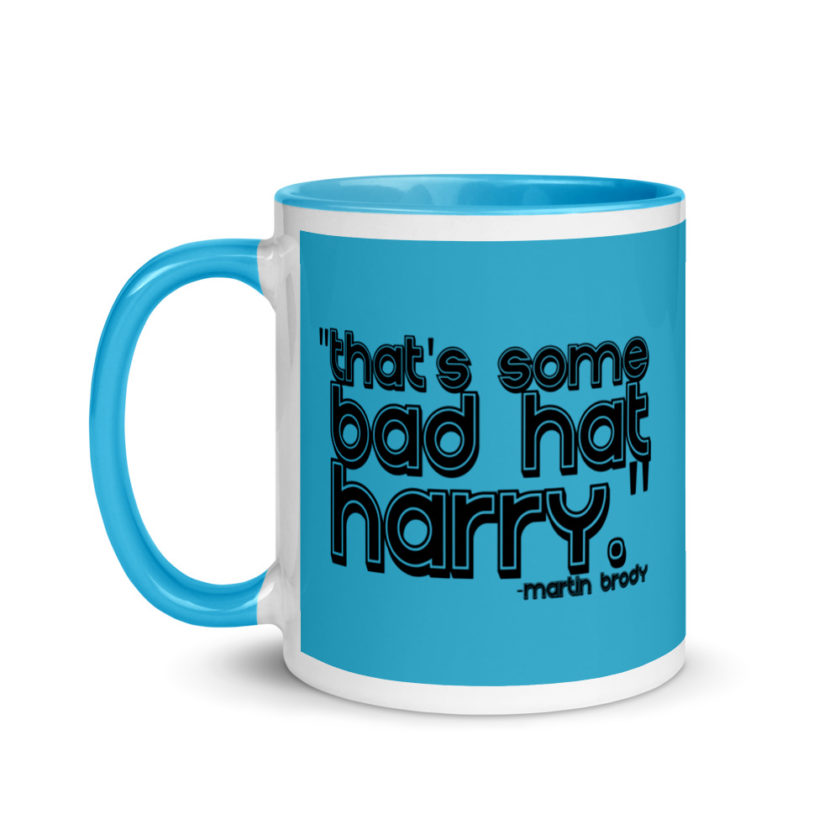That's some bad hat Harry. Martin Brady, Jaws Mug with Color Inside