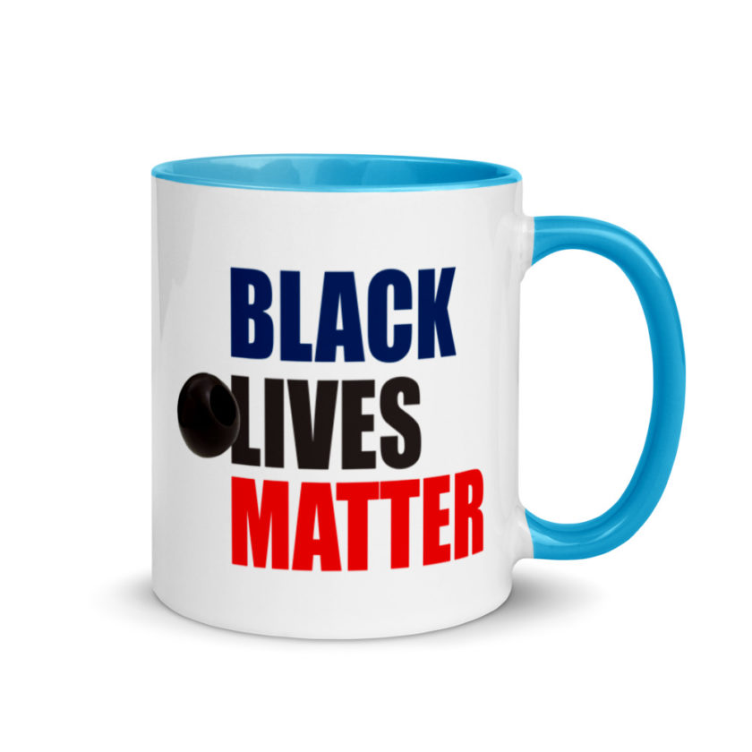 Black Olives Matter Mug with Color Inside - Image 10