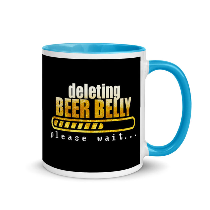 Deleting beer belly, please wait... Mug with Color Inside - Image 11