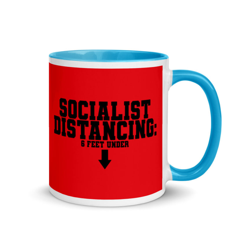 Socialist Distancing: 6 feet under Mug with Color Inside - Image 10