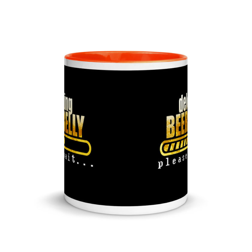 Deleting beer belly, please wait... Mug with Color Inside - Image 9