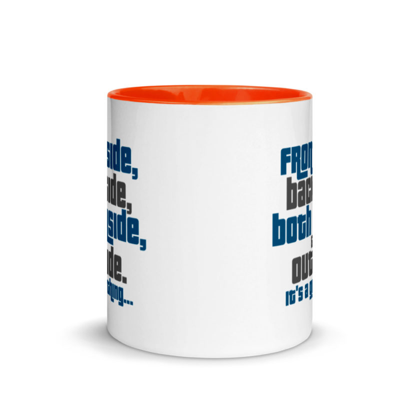 Frontside, backside, inside and out. It's a guy thing... Mug with Color Inside - Image 9