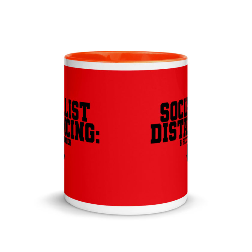 Socialist Distancing: 6 feet under Mug with Color Inside - Image 8