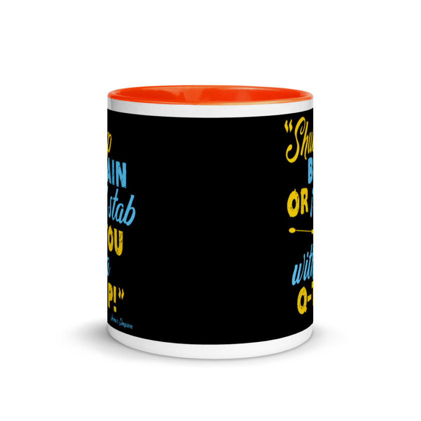 Shut up brain or I'll stab you with a Q-tip Mug with Color Inside - Image 8