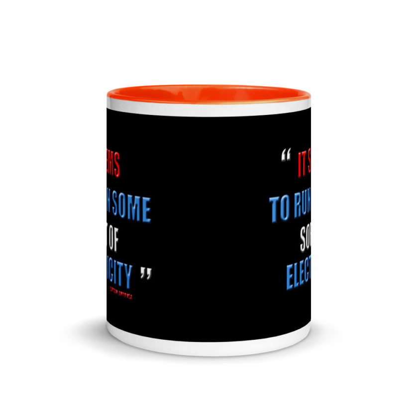 It seems to run on some sort of electricity.	Captain America, The Avengers Mug with Color Inside - Image 8