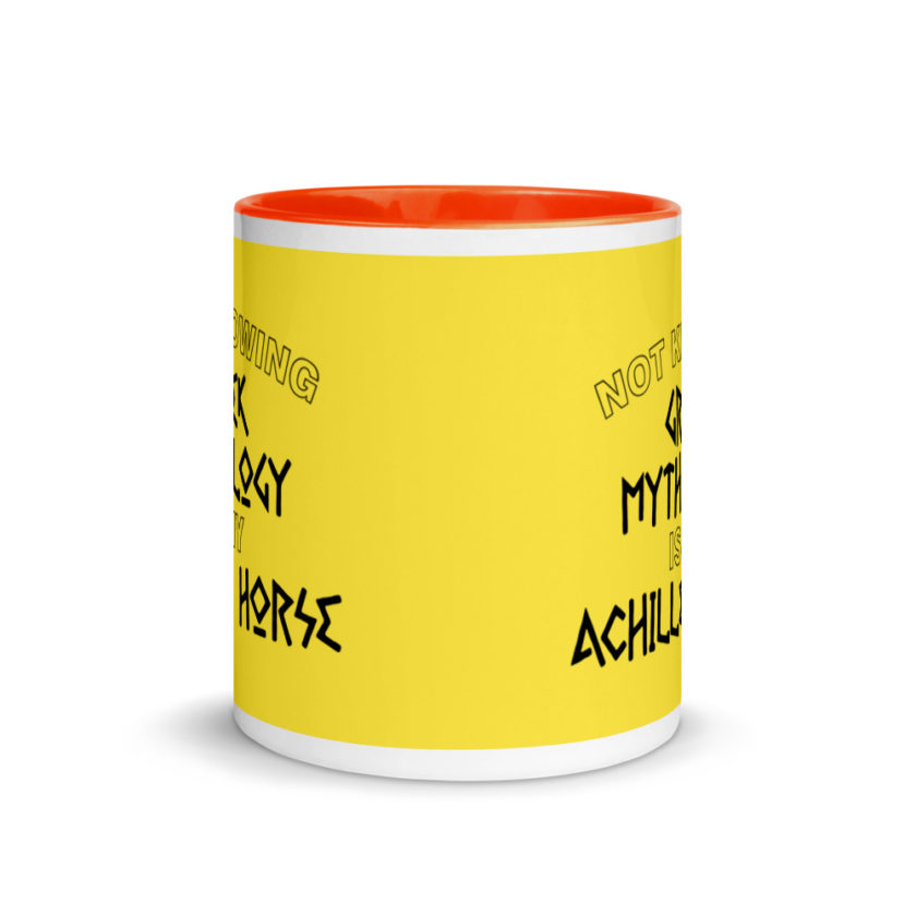 Not knowing Greek mythology is my Achilles horse. Mug with Color Inside - Image 9
