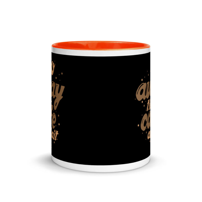 Go away till cafe'au  lait Mug with Color Inside - Image 8
