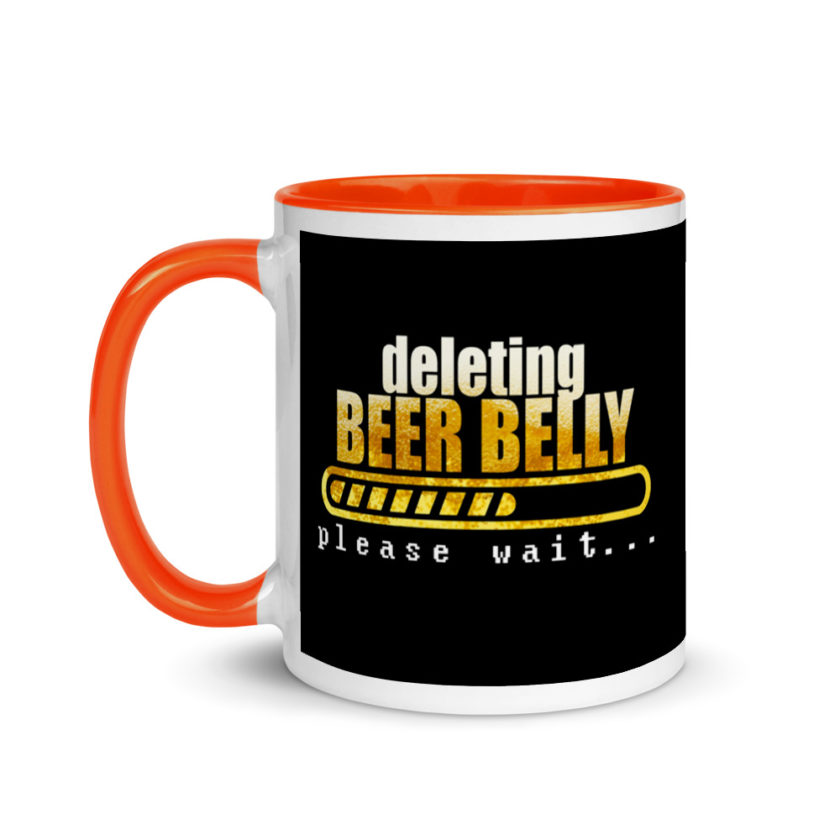 Deleting beer belly, please wait... Mug with Color Inside - Image 10