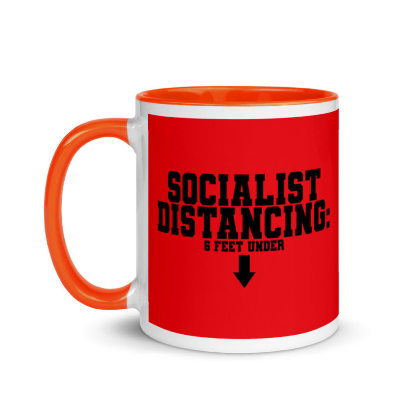 Socialist Distancing: 6 feet under Mug with Color Inside - Image 9