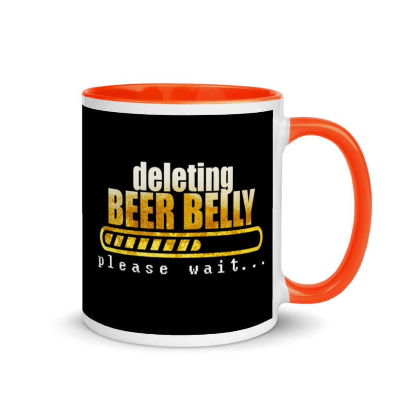 Deleting beer belly, please wait... Mug with Color Inside - Image 8