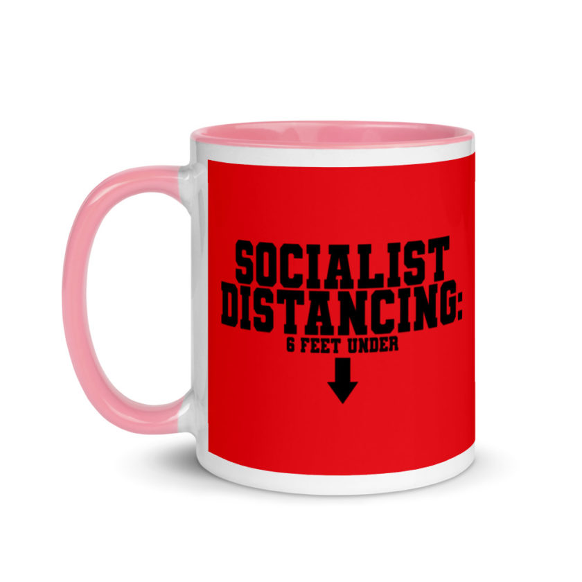 Socialist Distancing: 6 feet under Mug with Color Inside - Image 15
