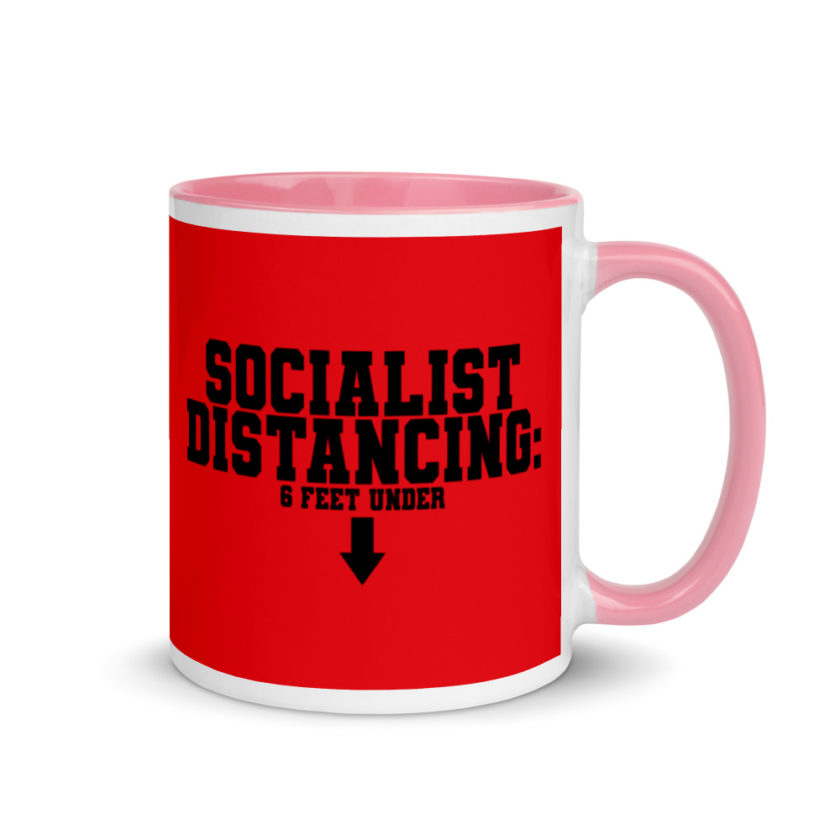 Socialist Distancing: 6 feet under Mug with Color Inside - Image 13