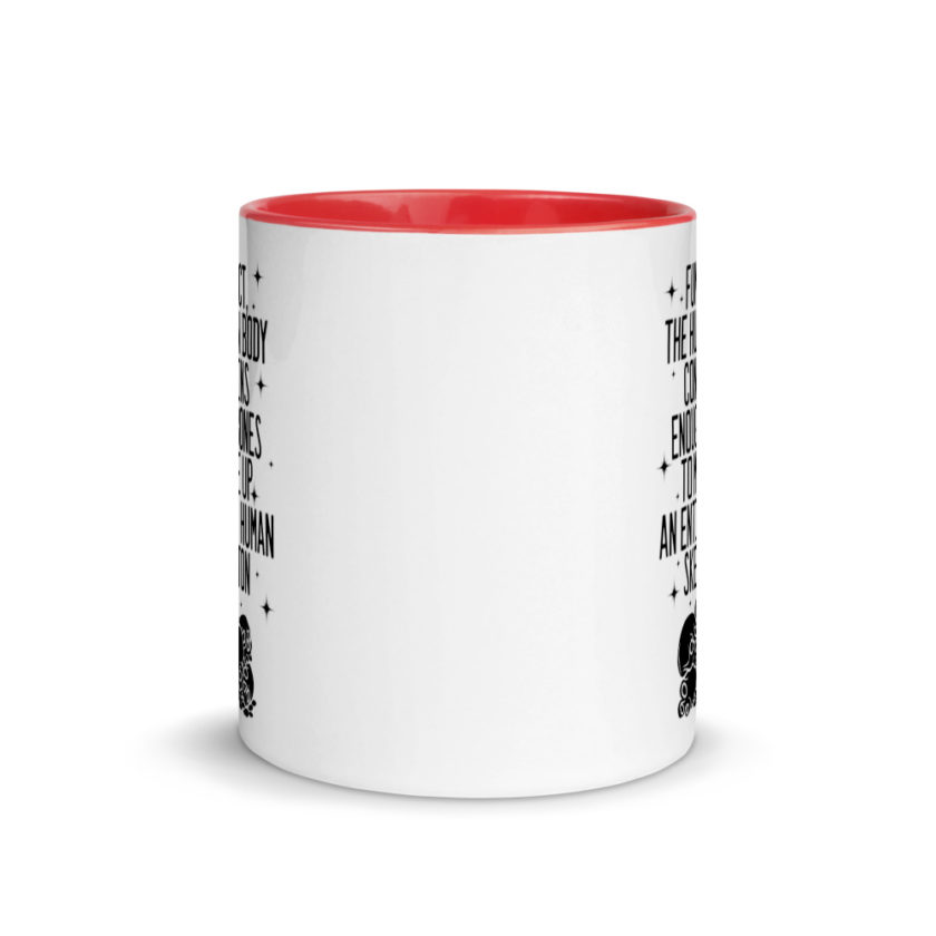 Fun fact, the human body contains enough bones to make up an entire human skeleton. Mug with Color Inside - Image 5