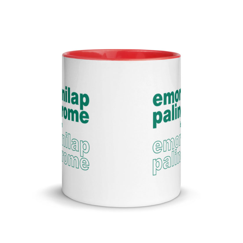 emordnilap palindrome is an emordnilap palindrome Mug with Color Inside - Image 6