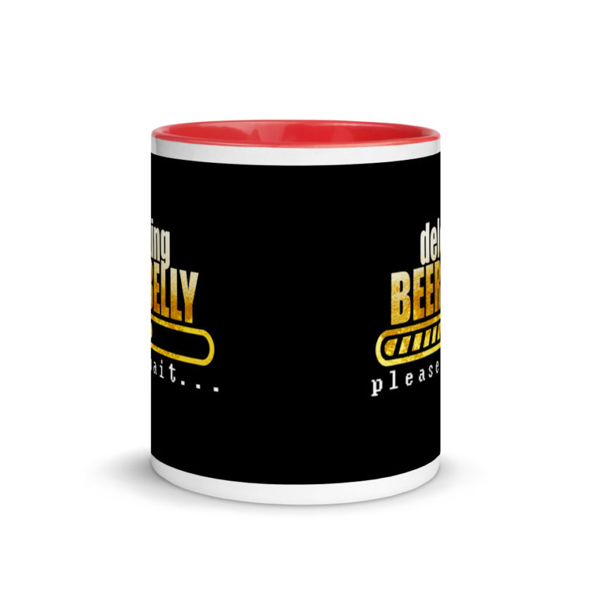 Deleting beer belly, please wait... Mug with Color Inside - Image 6