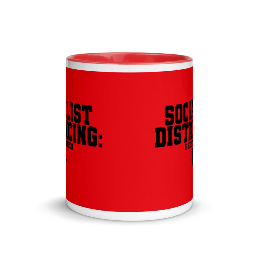 Socialist Distancing: 6 feet under Mug with Color Inside - Image 6
