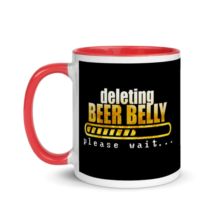 Deleting beer belly, please wait... Mug with Color Inside - Image 7