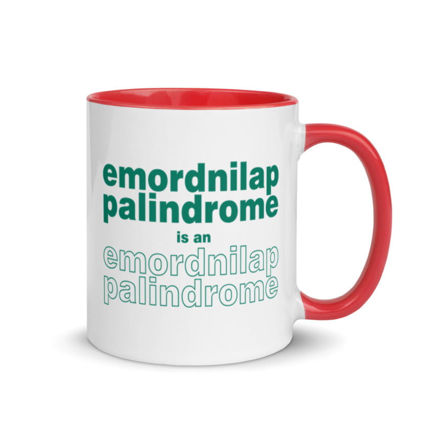 emordnilap palindrome is an emordnilap palindrome Mug with Color Inside - Image 5
