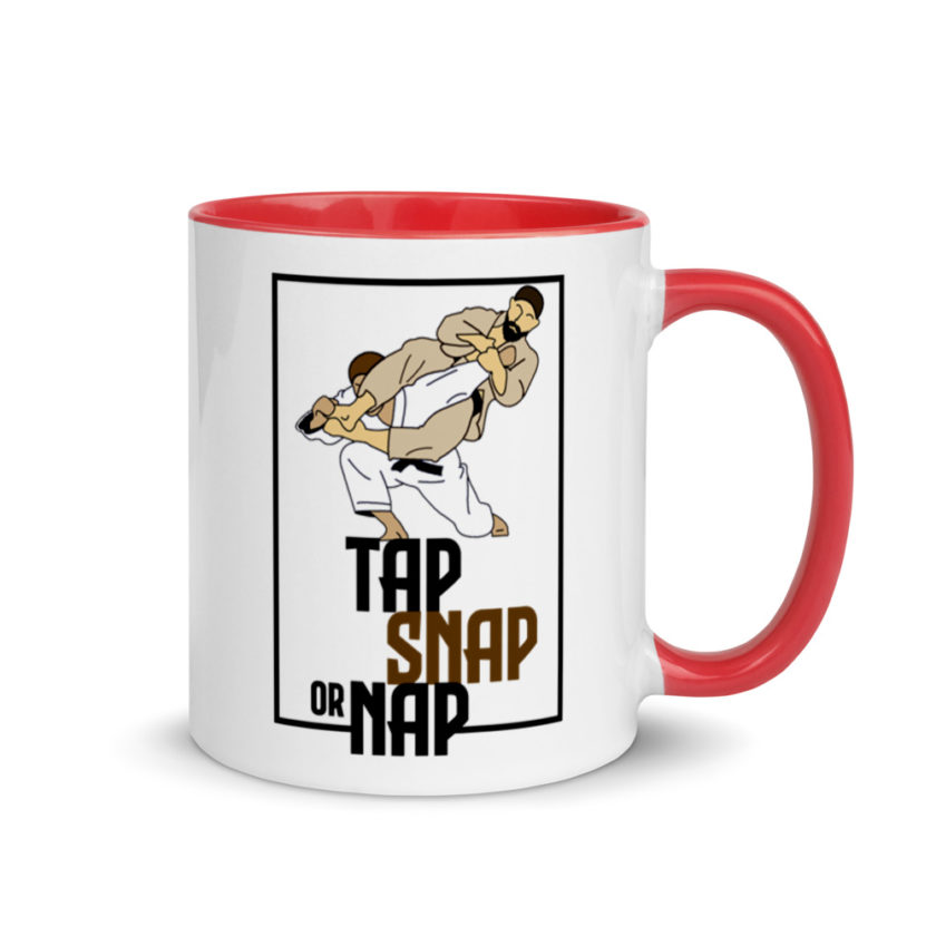 Tap, Snap or Nap - Jiu Jitsu  Mug with Color Inside - Image 4