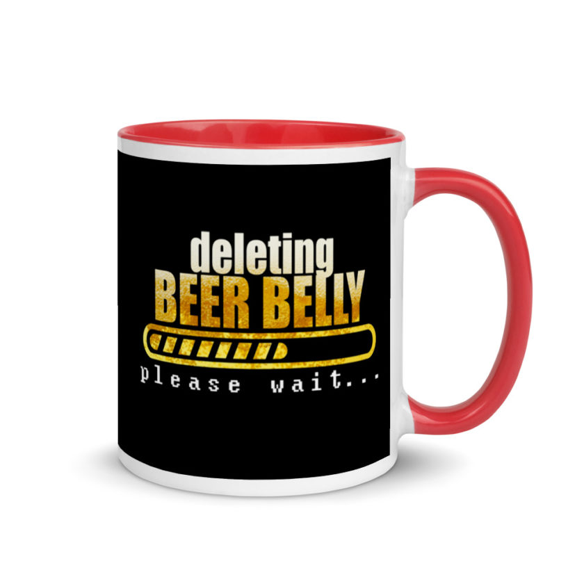 Deleting beer belly, please wait... Mug with Color Inside - Image 5