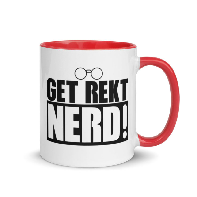 Get Wrecked Nerd! Mug with Color Inside - Image 4