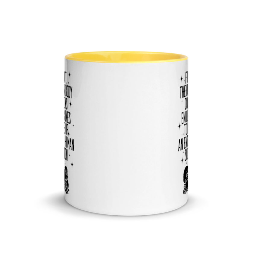 Fun fact, the human body contains enough bones to make up an entire human skeleton. Mug with Color Inside - Image 17