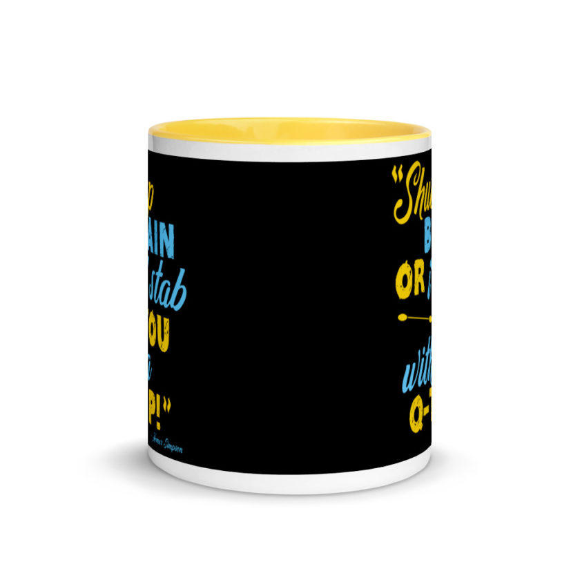 Shut up brain or I'll stab you with a Q-tip Mug with Color Inside - Image 17