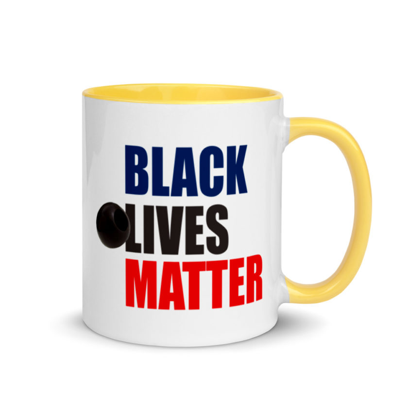 Black Olives Matter Mug with Color Inside - Image 16