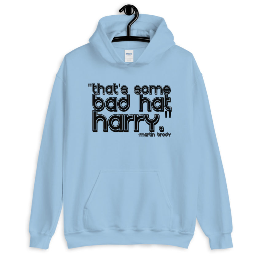 That's some bad hat Harry.	Jaws Unisex Hoodie - Image 3