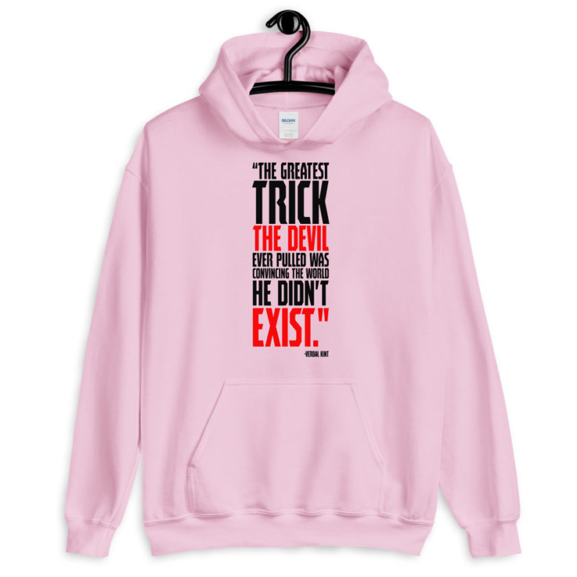 The greatest trick the Devil ever pulled was convincing the world he didn't exist.	Verbal Kint , The Usual Suspects  Unisex Hoodie - Image 4